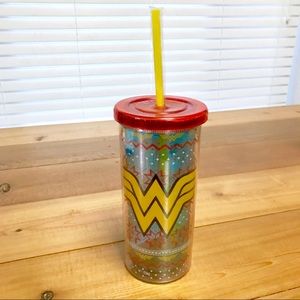 Wonder Woman Christmas plastic travel tumbler